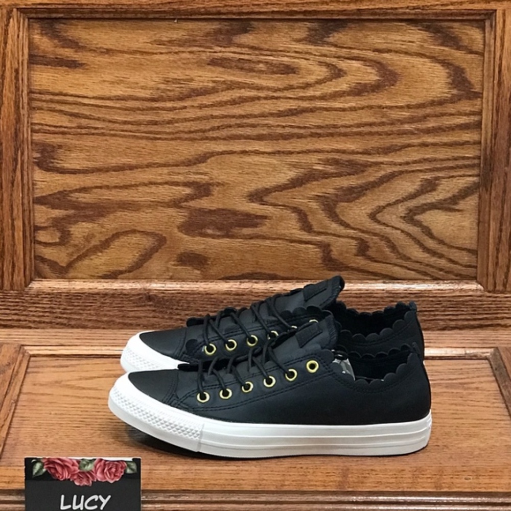 Converse CTAS Ox Black Gold Egret Shoes